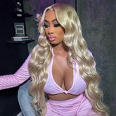 #613 Blonde 13*4 Body Wave Lace frontal Wig 200% Density